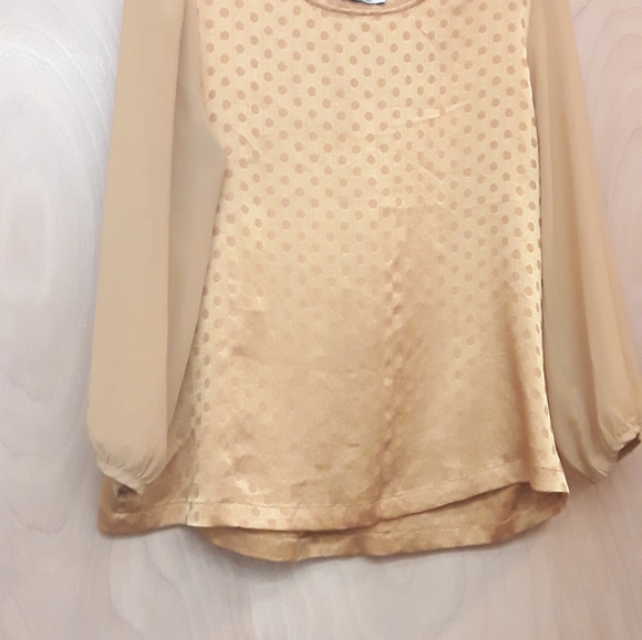 Gold Yellow Boho Swiss Dot Bow Back Top Chloe K L - Picture 8 of 8